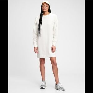 NWT Gap Fleece Sweatshirt Dress off-white size S